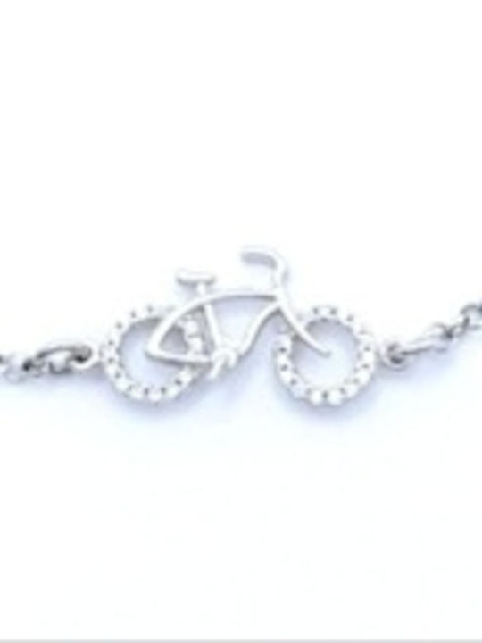 PS Silver Damen Armband Kette aus Silber mit Zirkon