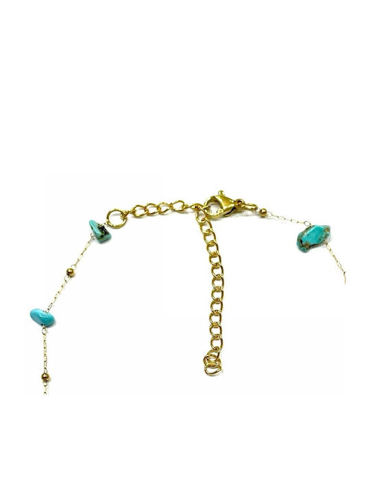 Kostibas Fashion Bracelet Anklet Chain made of Steel Gold Plated