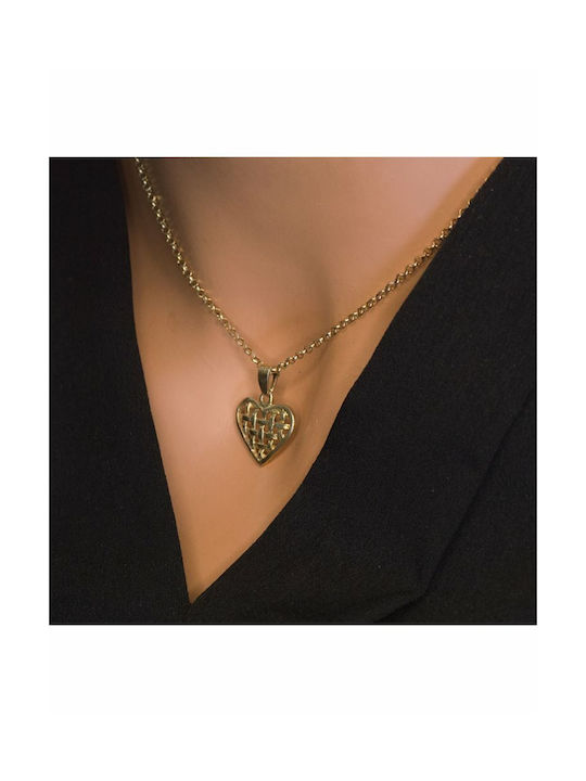 Paraxenies Necklace with design Heart from Gold Plated Silver