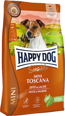 Happy Dog Mini Toscana 4kg Dry Food Gluten Free for Adult Dogs of Small Breeds with Duck and Salmon