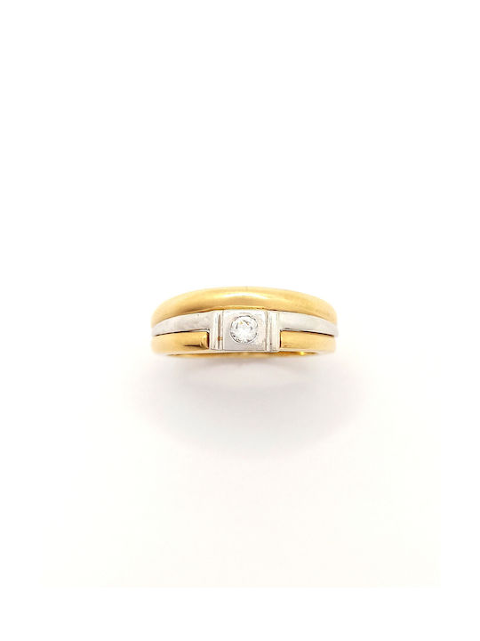 PS Silver Damen Ring mit Zirkonia aus Weißgold 14K