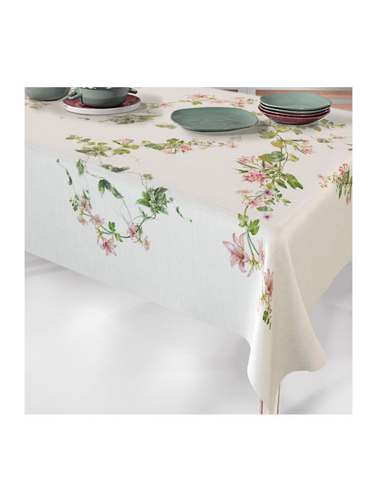 Saint Clair Polyester Stain Resistant Tablecloth Ecru 145x220cm