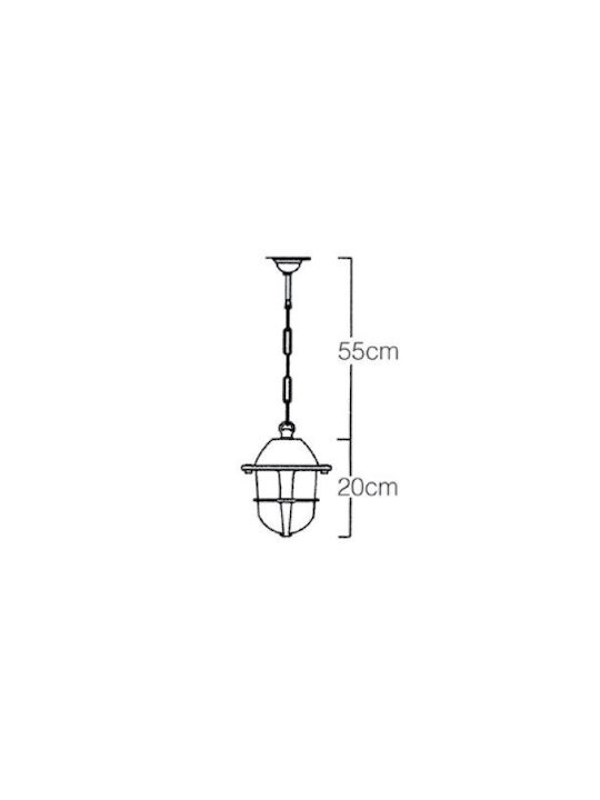 Andromeda Outdoor Hanging Ceiling Light E27 in Bronze Color 619