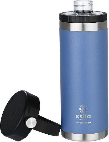Estia Travel Chug Save the Aegean Recyclable Stainless Steel Thermos Bottle BPA Free 500ml Blue