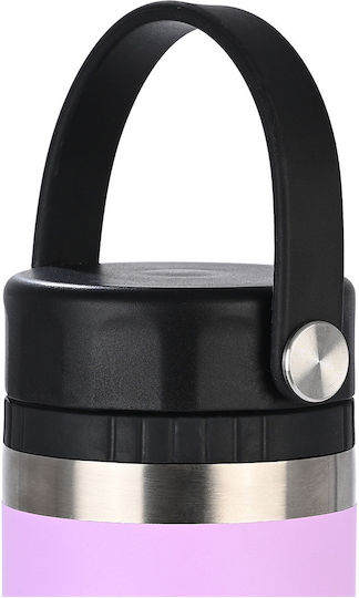 Estia Travel Chug Save the Aegean Recyclable Stainless Steel Thermos Bottle BPA Free 500ml Lavender Purple