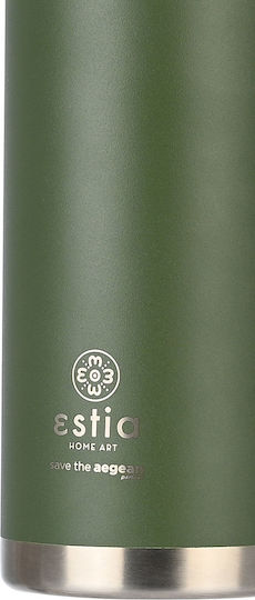 Estia Travel Chug Save The Aegean Recyclable Thermos Bottle Stainless Steel BPA Free 500ml Forest Spirit