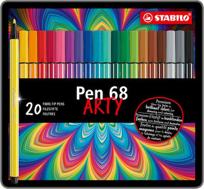 Stabilo Pen 68 Μαρκαδόροι Σχεδίου 1mm Πολύχρωμοι 20τμχ