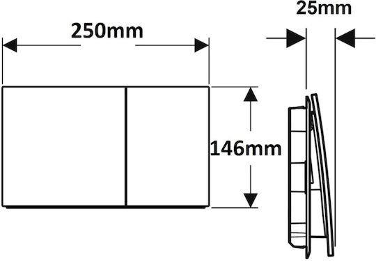 Geberit Sigma 70 Πλακέτα για Καζανάκια Διπλής Λειτουργίας Γυαλιστερό Lava