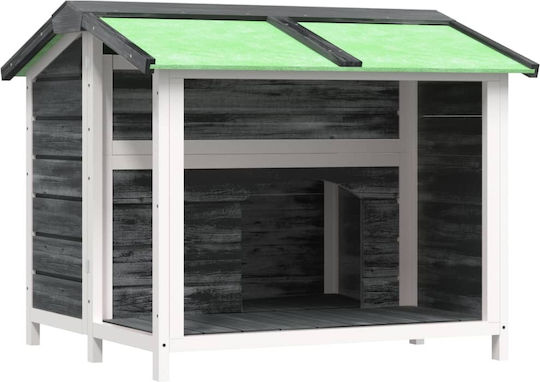 vidaXL Къщичка за Куче Дървени За Външно Ползване Сив 96x87x80.5см