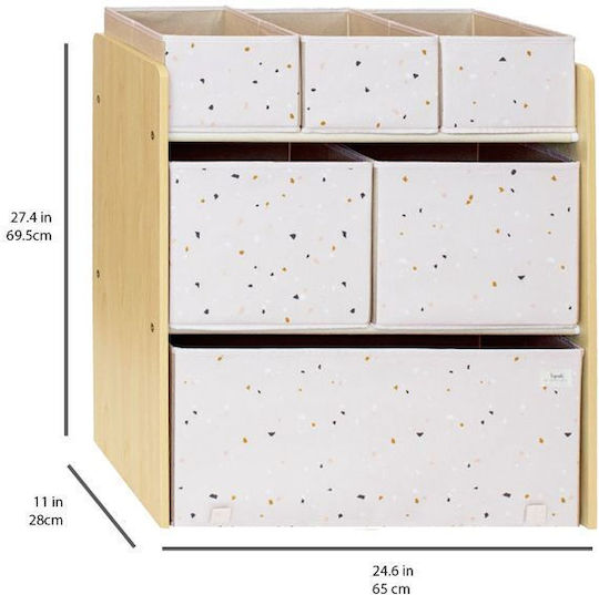 3 Sprouts Σύστημα Αποθήκευσης Παιχνιδιών Ροζ 69.85x27.94x61cm 6τμχ