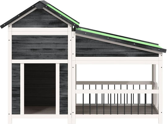 vidaXL Dog House Large Wooden Outdoor Gray 143x60.5x109cm