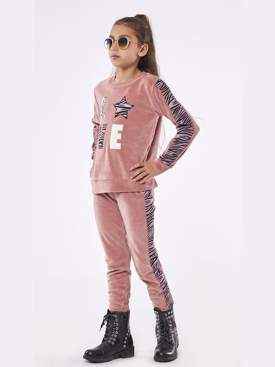 Evita Copilăresc Set de pantaloni de trening Roz 2buc