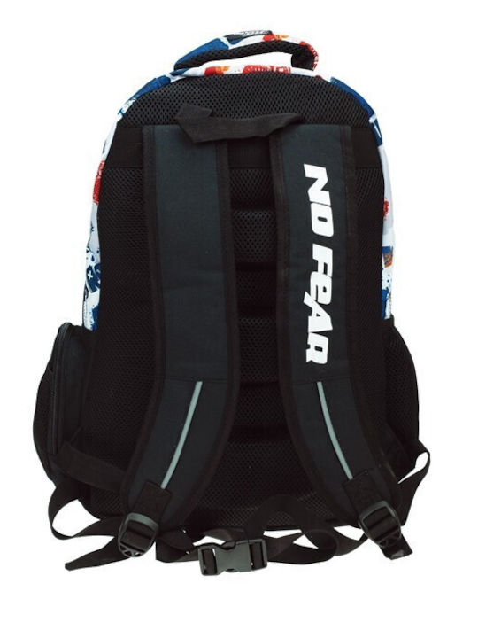 No Fear School Backpack For Elementary With Water Bottle Holder White 30lt 30 x 28 x 48cm