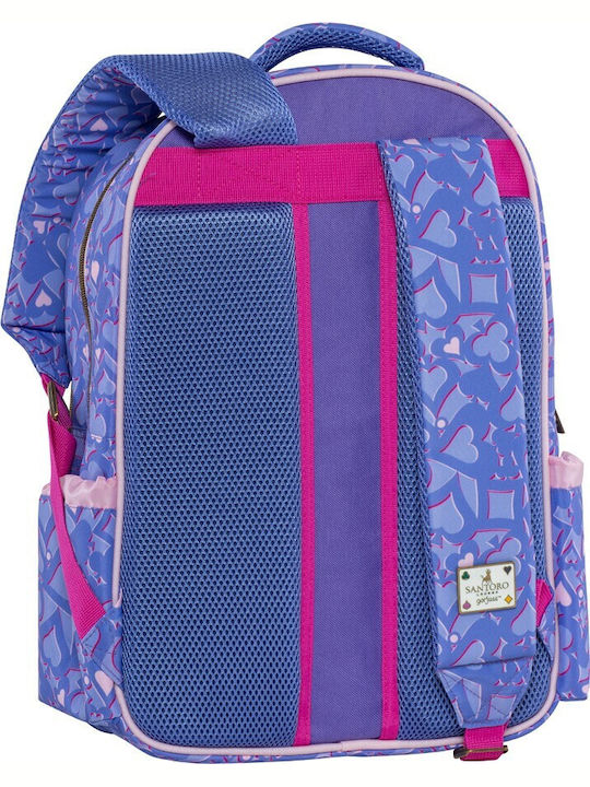 Graffiti Gorjuss School Bag Backpack Elementary, Elementary in Lilac color