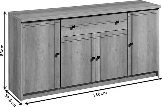 Буфет Libby Дървен с Чекмеджета Естествен 160x39.5x83см