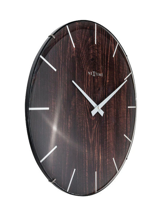 Nextime Leise Wanduhr Hölzernes Braun Ø35cm