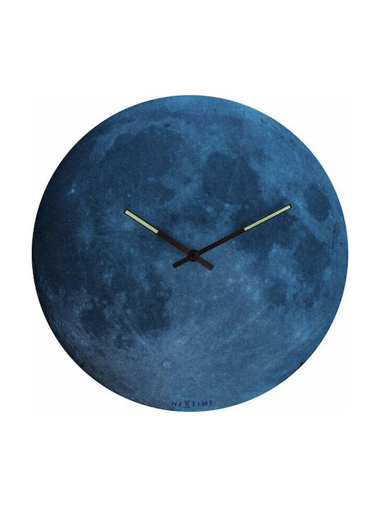 Nextime Blue Moon Silent Wall Clock Glass Gray Ø35cm 3164