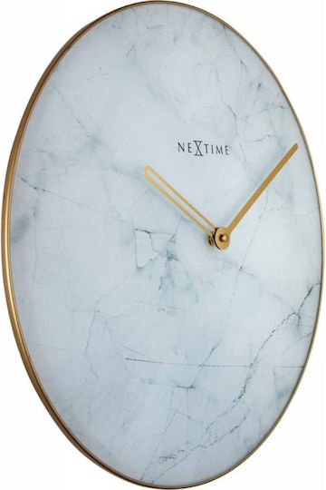 Nextime Marble Αναλογικό Γυάλινο Ø40cm Nextime Marble Αναλογικό Γυάλινο Ø40cm