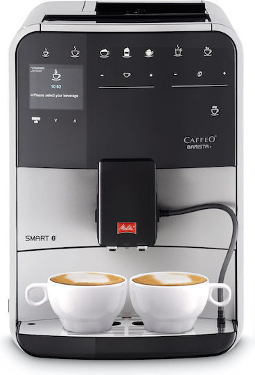 Melitta Barista T Smart F831-101 Automatic Espresso Coffee Machine 1450W Pressure 15bar for Cappuccino with Grinder Silver F831-101