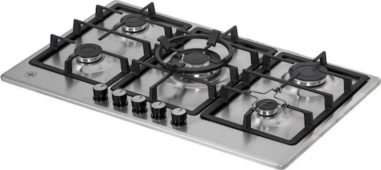 La Germania Natural Gas Cooktop Autonomous Inox 86x51εκ. Silver