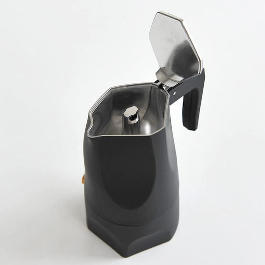 Alessi Stovetop Espresso Pot 3 Cups Black