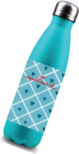 Back Me Up Pineapple Kids Water Bottle Thermos Stainless Steel with Screw Cap Non Spill Blue 500ml