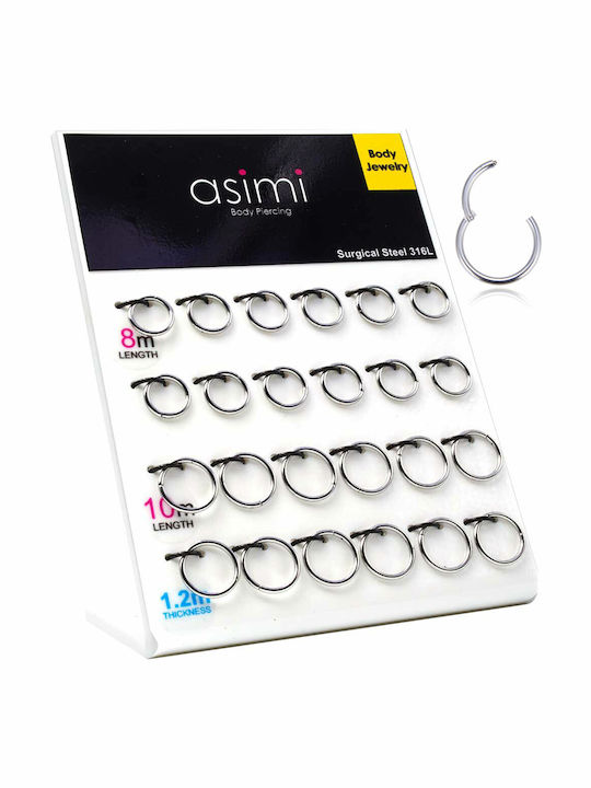 Septum Nose Piercing Earring From Steel 8 x 1.2mm Silver