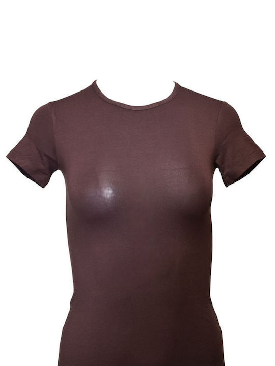 Apple Boxer Women's Short Sleeve T-Shirt Brown