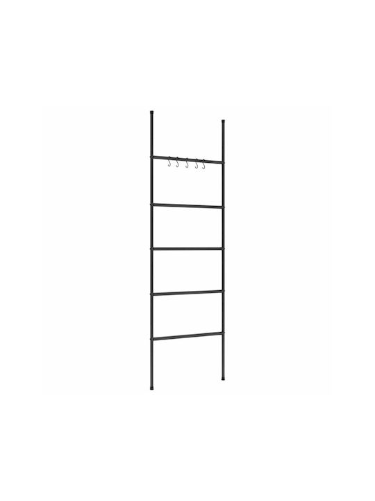 vidaXL Σκάλα Μπάνιου 5 Θέσεων Δαπέδου ​58x175cm Μαύρη