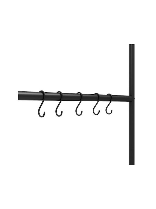 vidaXL Σκάλα Μπάνιου 5 Θέσεων Δαπέδου ​58x175cm Μαύρη