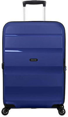 American Tourister Bon Air Dlx Spinner Exp Medium Travel Suitcase Hard Blue with 4 Wheels Height 66cm