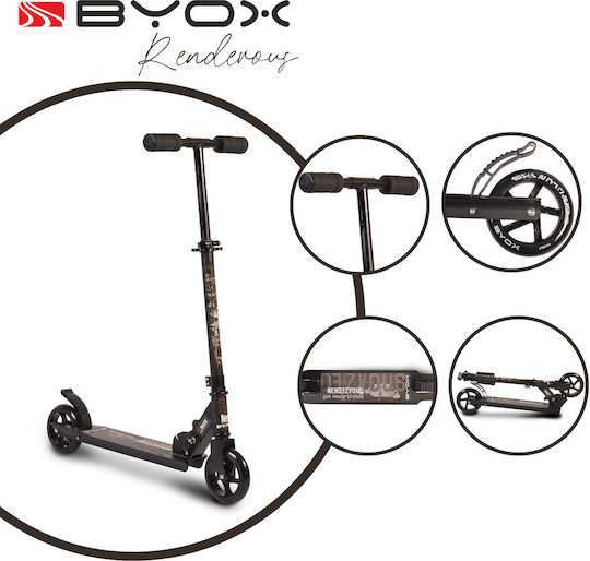 Byox Kids Scooter Foldable Rendevous 2-Wheel for 6+ Years Black