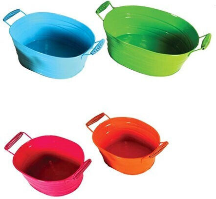 Sidirela Blumentopf Metall Hellblau