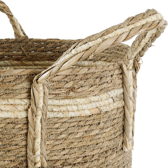 GloboStar Naxos Planter Wicker Beige with Stand 35x35x30cm.