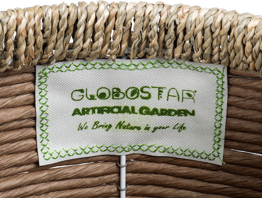 GloboStar Amorgos Übertopf Korbweide Beige 25x25x21εκ.