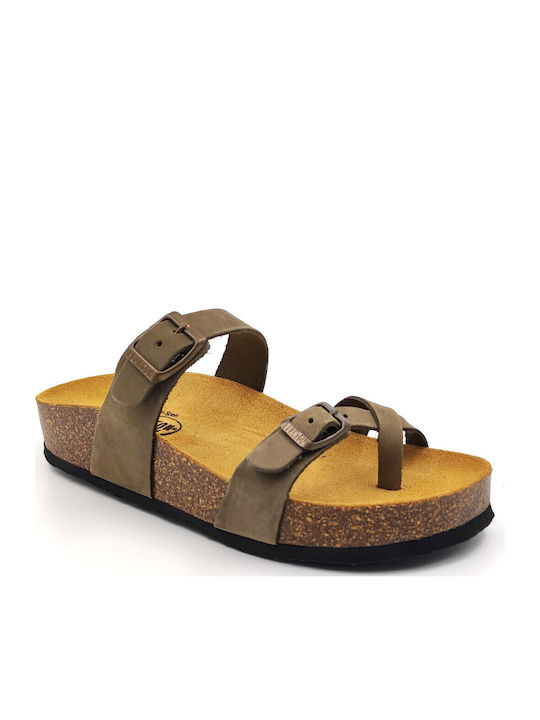 Plakton Δερμάτινα Ανατομικά Σανδάλια Nobuck Khaki Plakton Δερμάτινα Ανατομικά Σανδάλια Nobuck Khaki