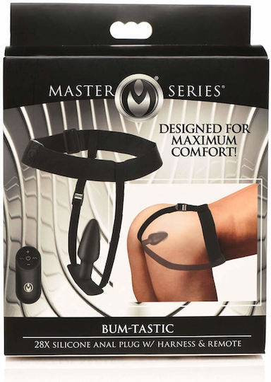 XR Bum-Tastic Silicone Πρωκτική Σφήνα με Δυνατότητα Ασύρματης Λειτουργίας και Δόνηση Μαύρη