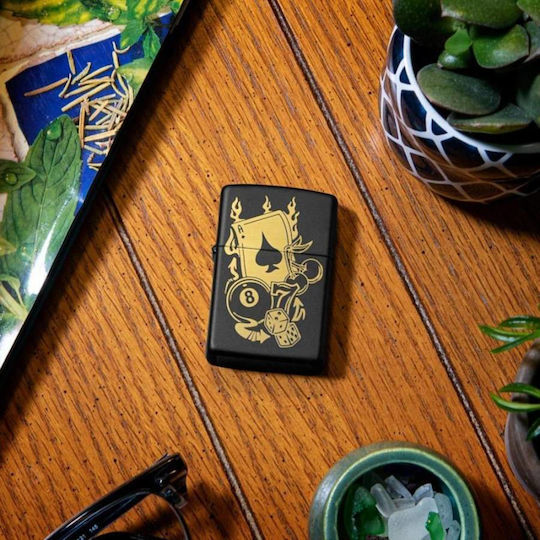 Zippo Αναπτήρας Φλόγας σε Μαύρο χρώμα