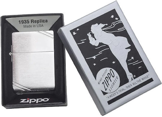 Zippo Replica Winddichter Feuerzeug Flamme in Silber Farbe