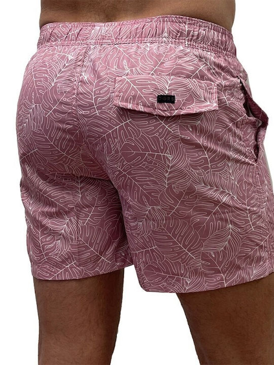 Dors Men's Swimwear Shorts Pink with Patterns