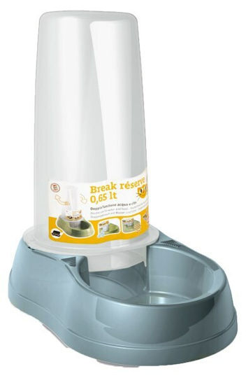 Kerbl Automatic Plastic Bowl with Container Food & Water for Dog & Cat 650ml in Light Blue Color