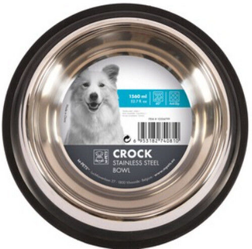 M-Pets Ανοξείδωτο Μπολ Φαγητού & Νερού για Σκύλο 910ml σε Ασημί Χρώμα