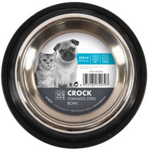 M-Pets Ανοξείδωτο Μπολ Φαγητού & Νερού για Σκύλο 910ml σε Ασημί Χρώμα