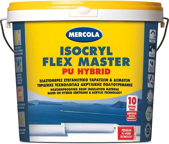 Mercola Flex Master PU Hybrid Elastomer Acrilic Cimentic Etanșant Poliuretanic 9lt Alb
