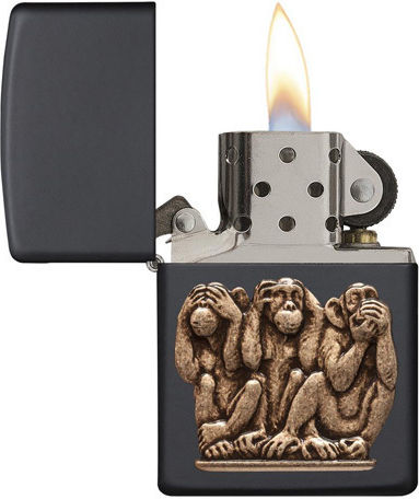 Zippo Αντιανεμικός Αναπτήρας Φλόγας Three Monkeys