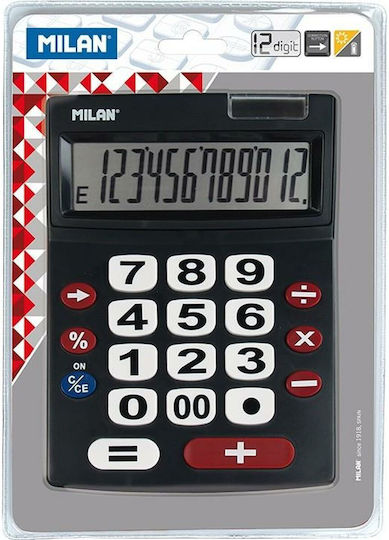 Milan Calculator 12 Cifre în Culoarea Negru 1buc