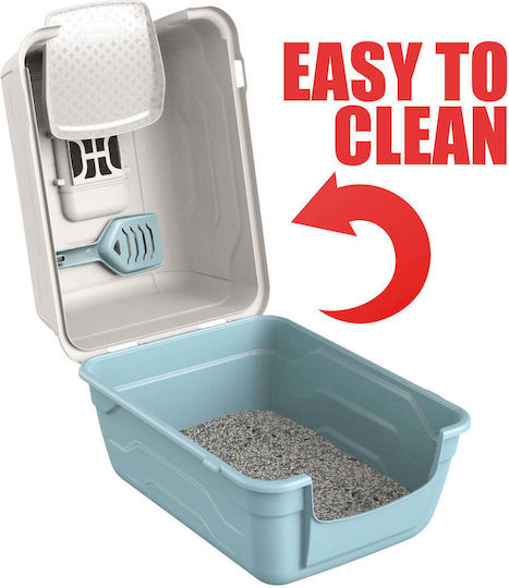 BigBuy Toilet Arena Τουαλέτα Γάτας Κλειστή Γκρι Μ52 x Π40 x Υ40cm