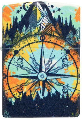 Zippo Compass Design Windproof Flame Lighter Multicolour
