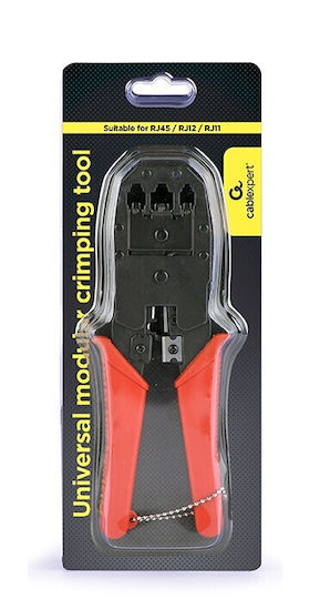 Gembird Πρέσα Ακροδεκτών Δικτύου RJ12, RJ11, RJ45, RJ10, RJ22 με Απογυμνωτή (Μήκος 180mm)