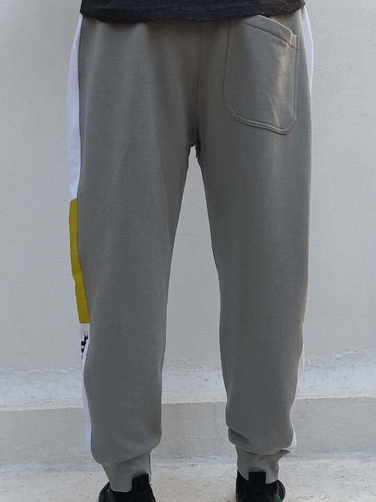 Throwback Sweatpants with Elastic Gray